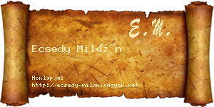 Ecsedy Milán névjegykártya