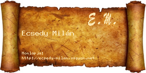 Ecsedy Milán névjegykártya